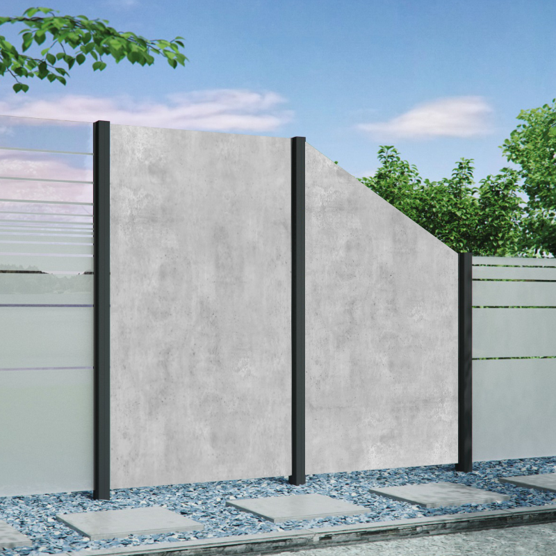 Sichtschutzzaun | VETRO | Dekor BETON | Motivdruck Beton 1 Sichtschutzzaun | VETRO | Dekor BETON | Motivdruck Beton