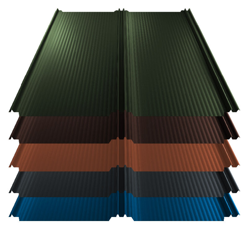 Stehfalz T-Panel | Dach | 0,50 mm | Stahl | Nanowelle | 1100 mm Breite | 25 µm Polyester 1 Stehfalz T-Panel | Dach | 0,50 mm | Stahl | Nanowelle | 1100 mm Breite | 25 µm Polyester