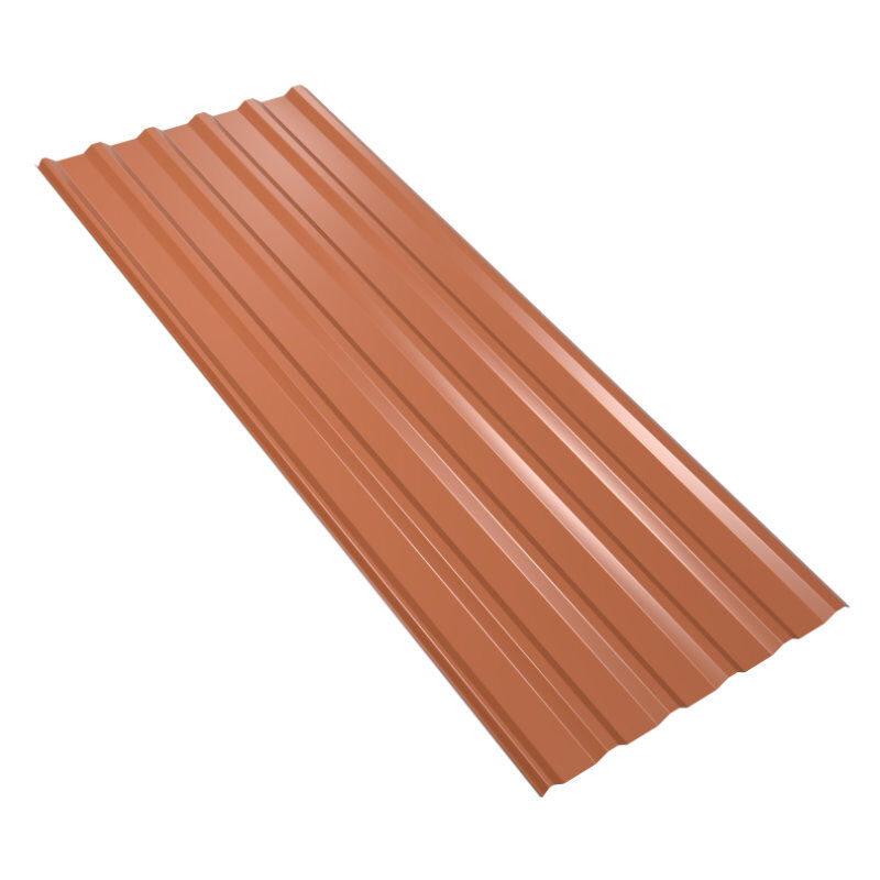 Trapezblech 20/138 ECO | Dach | 0,50 mm | Stahl | 25 µm Polyester | Kupferbraun ( RAL 8004 ) 1 Trapezblech 20/138 ECO | Dach | 0,50 mm | Stahl | 25 µm Polyester | Kupferbraun ( RAL 8004 )