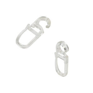 Faltenlegehaken für 16mm-Stilringe, glasklar