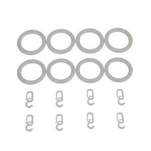 Gardinenring mit Faltenlegehaken für Scheibenstangen, Ø12mm, 8 Stück