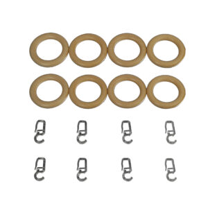 Gardinenring mit Faltenlegehaken für Scheibenstangen, Ø12mm, 8 Stück