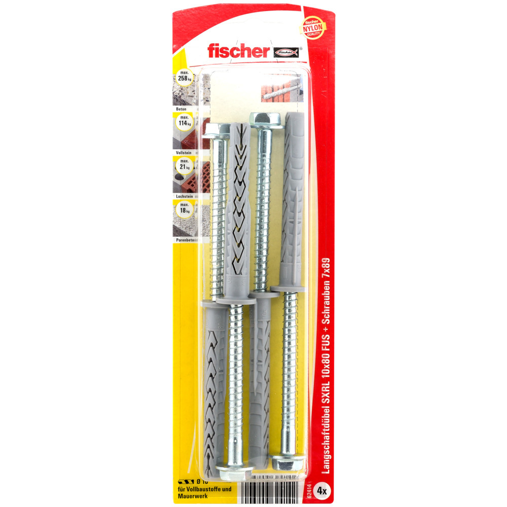 Langschaftdübel SXRL FUS K, 4 Stück 1 Langschaftdübel SXRL FUS K, 4 Stück