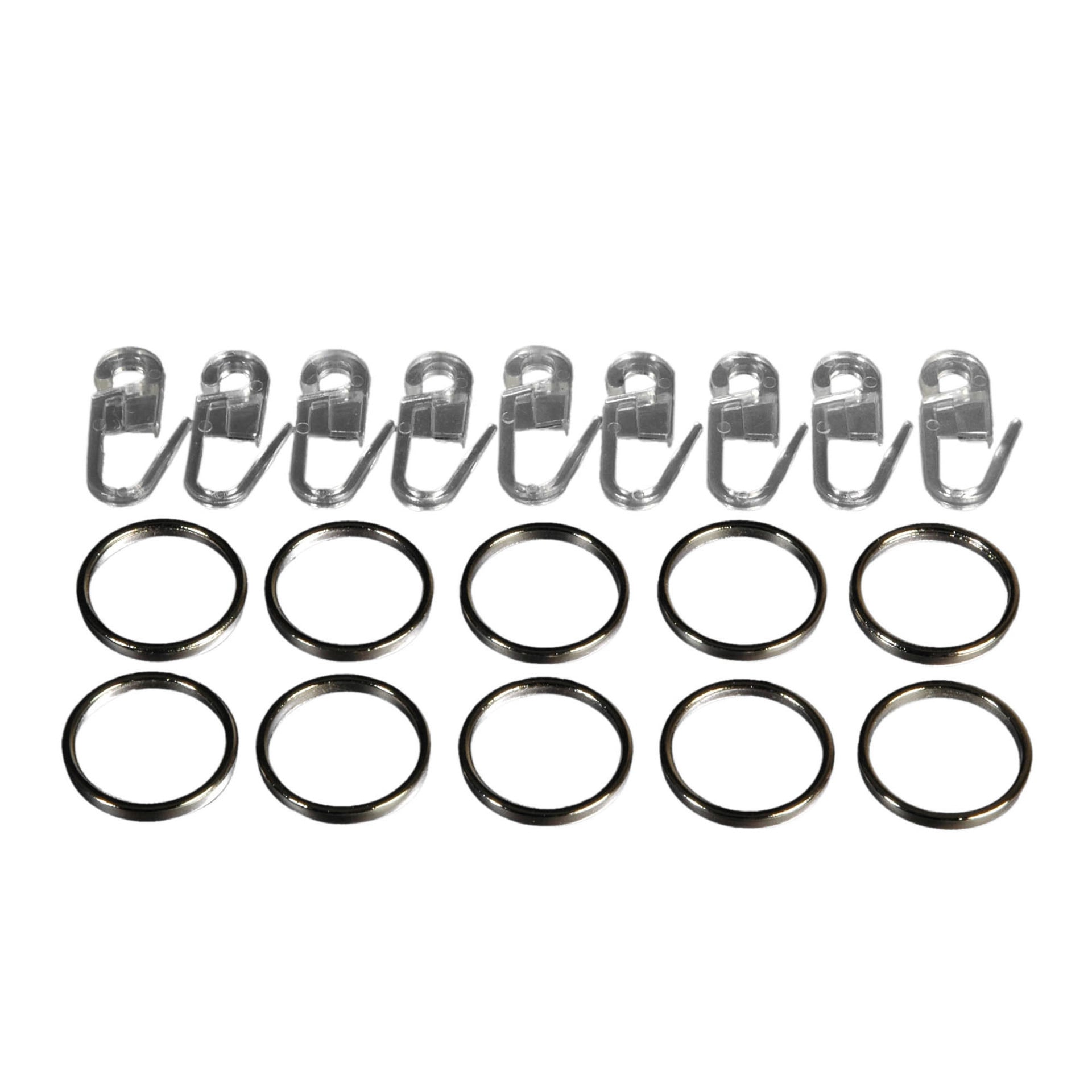 Gardinenringe für Gardinenstangen mit Faltenlegehaken ø 12 mm 1 Gardinenringe für Gardinenstangen mit Faltenlegehaken ø 12 mm
