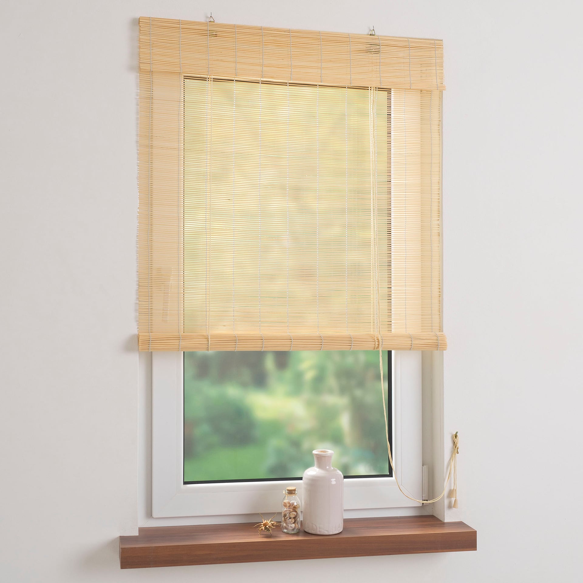 Bambus-Rollo mit Seitenzug Bambusrollo für Fenster und Tür 1 Bambus-Rollo mit Seitenzug Bambusrollo für Fenster und Tür