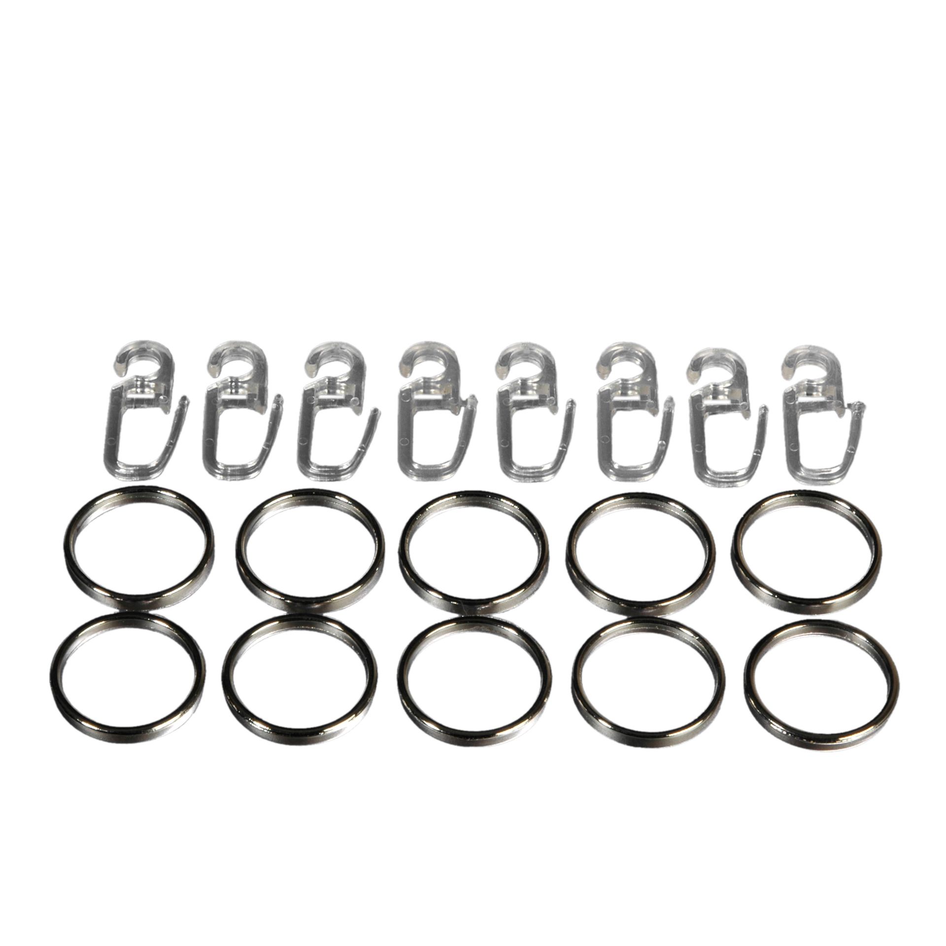 Gardinen-Ringe mit Faltenlegehaken für Gardinenstangen ø 12 mm 1 Gardinen-Ringe mit Faltenlegehaken für Gardinenstangen ø 12 mm