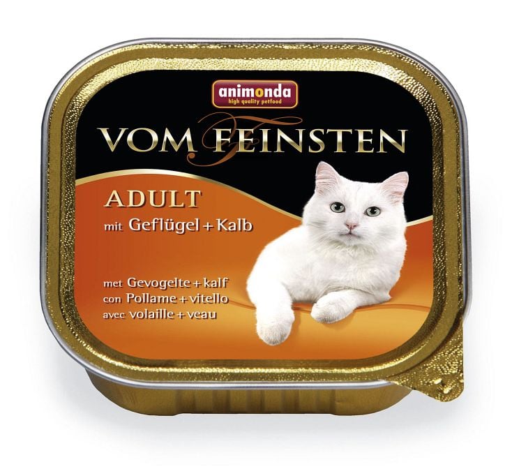 Cat Katzennahrung Vom Feinsten Adult Geflügel + Kalb 100g 1 Cat Katzennahrung Vom Feinsten Adult Geflügel + Kalb 100g