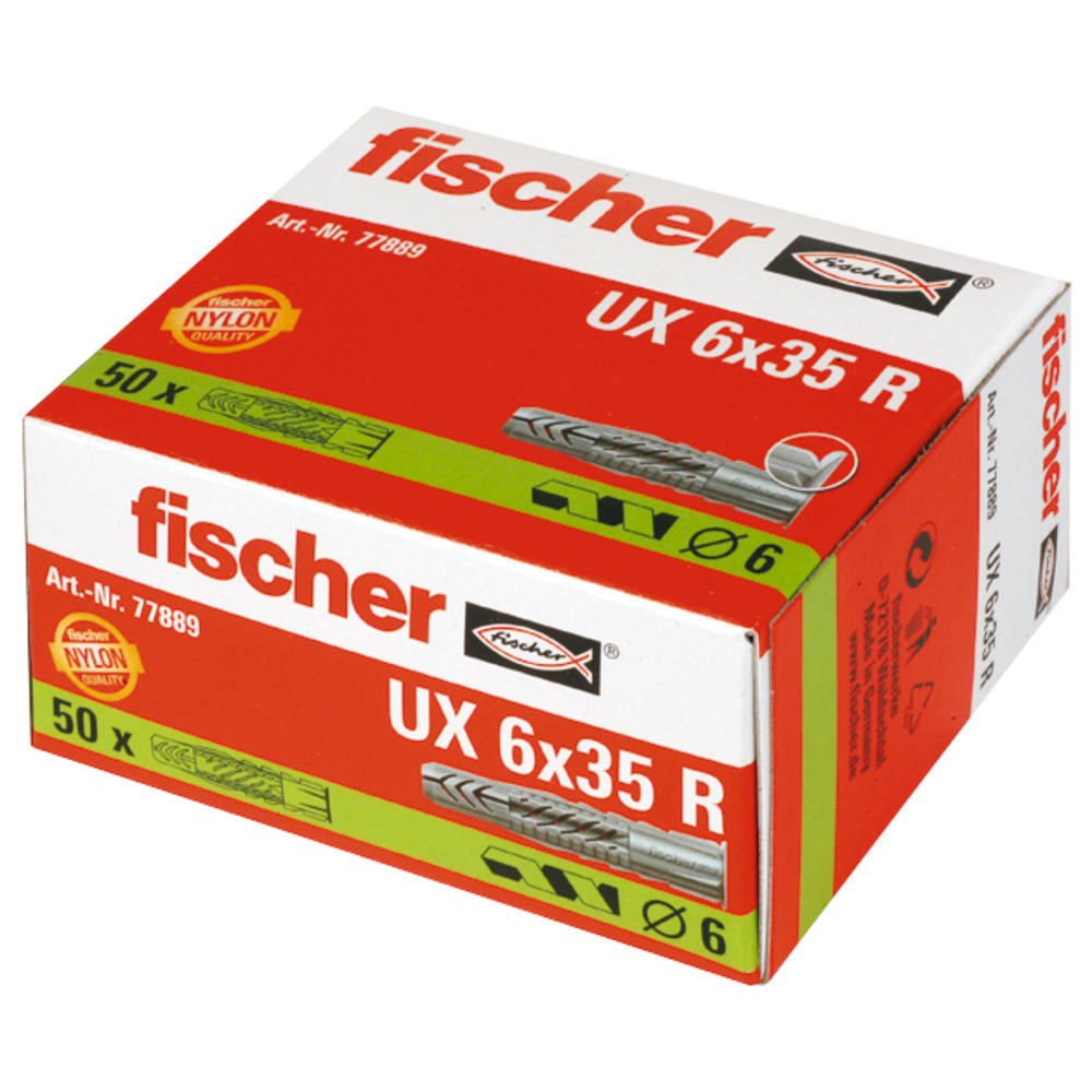 Universaldübel UX R mit Rand 1 Universaldübel UX R mit Rand