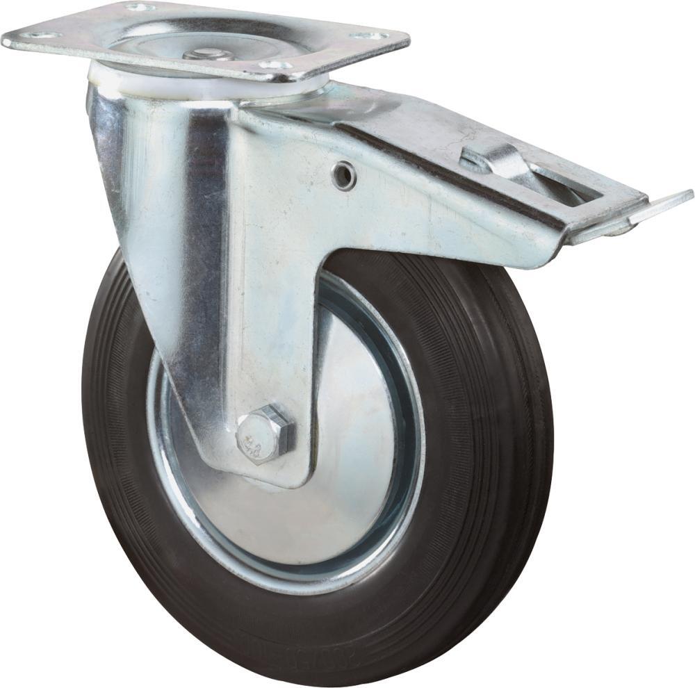 Lenkrolle 160mm L420.B55 Platte,Gummi schw.RL,FestL420.B55.161 1 Lenkrolle 160mm L420.B55 Platte,Gummi schw.RL,FestL420.B55.161