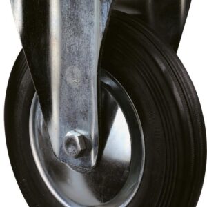 Bockrolle 160mm L410.B55 Platte,Gummi schw.,RL L410.B55.161