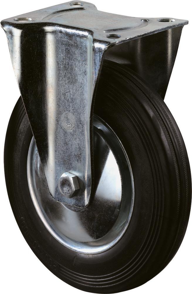 Bockrolle 160mm L410.B55 Platte,Gummi schw.,RL L410.B55.161 1 Bockrolle 160mm L410.B55 Platte,Gummi schw.,RL L410.B55.161