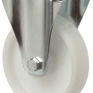 Bockrolle 200mm L410.B10 Platte,Kst.weiß,RL L410.B10.200