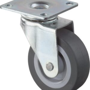 Lenkrolle 25mm 34x48mm Platte,GL,Gummirad F26.025