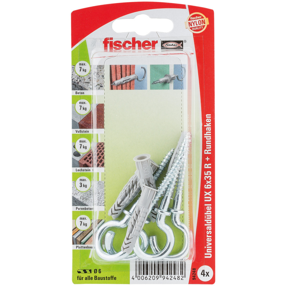 Universaldübel UX RH, 4 Stück 1 Universaldübel UX RH, 4 Stück