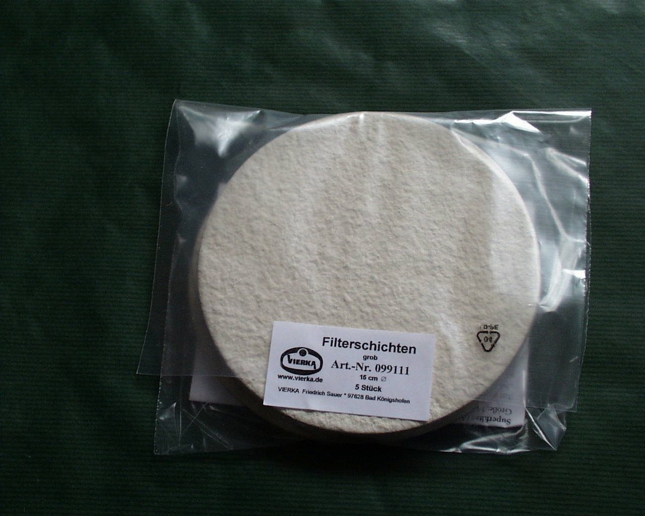 Filterschicht grob D=15cm 6Stk.