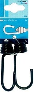 Spannhaken für Gummiseil 6mm schwarz beschichtet a 2 Stück