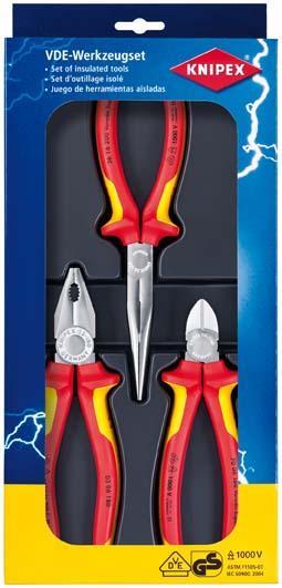 Knipex VDE-Zangenset Sicherheit 3-tlg. 1 Knipex VDE-Zangenset Sicherheit 3-tlg.