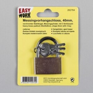 Easy Work Messingvorhangschloss, 40mm, verchromter Stahlbügel