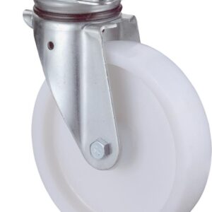 Lenkrolle 125mm N100.B10 Platte,Kst.weiß,RL N100.B10.127