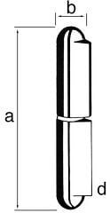 Profilrollen Ko 40 Rundkopf mit Stahlstift 80 mm 25 Stück