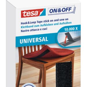 Tesa On and Off Klettband zum Aufkleben und Aufnähen