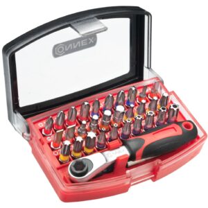 Bit-Satz, 32 tlg. , mit Mini-Knarre 1/4 Zoll, Eigenlabel