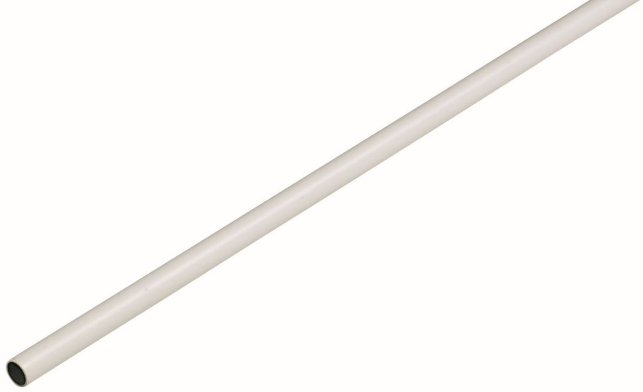 Schrankrohr für mittlere Belastung, rund, Ø 20 x 1200 mm, Stahl weiß