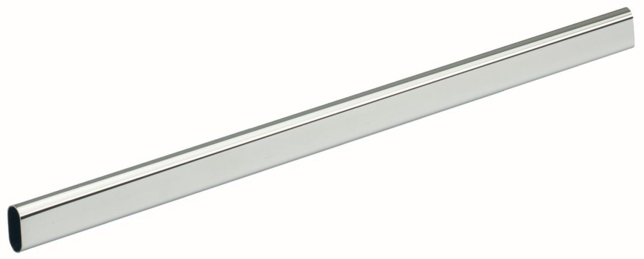Schrankrohr für schwere Belastung, oval, Ø 15 / 30 x 1200 mm, Stahl verchromt