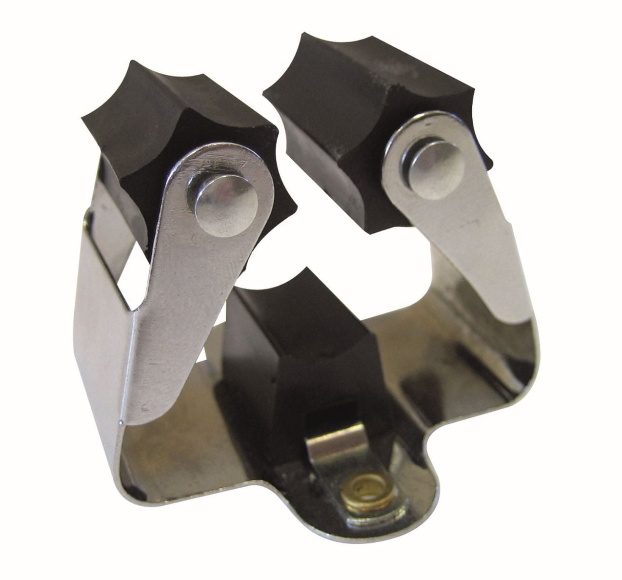 Gerätehalter, 51 x 50 x 39 mm, Stahl, vernickelt, grau 1 Gerätehalter, 51 x 50 x 39 mm, Stahl, vernickelt, grau