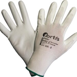 Handsch.Fitter,PU/Nylon, GR. 8, weiß, FORTIS