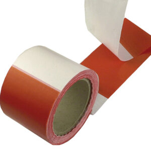 Absperrband 80mm 50m rot/weiß