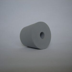 Gummistopfen m.10mm Loch, grau, 34/41