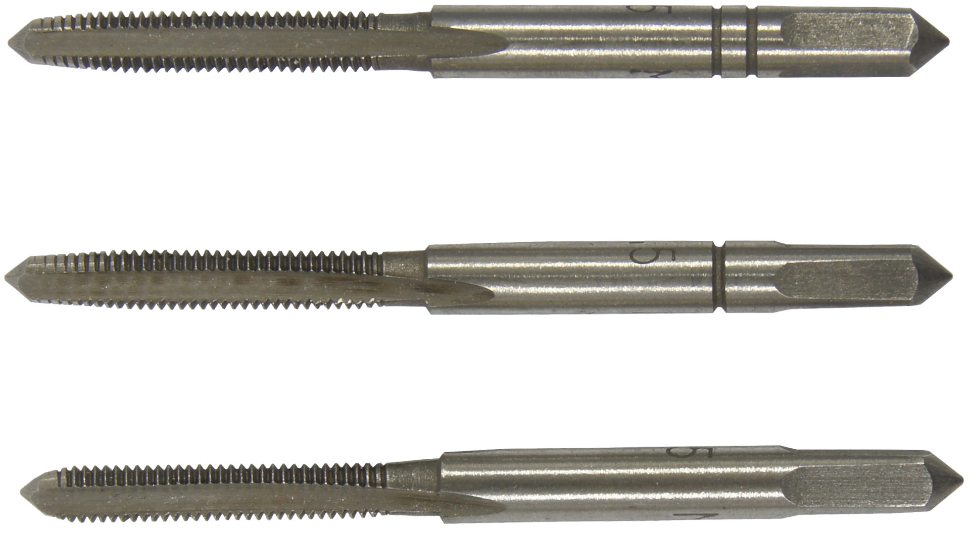 Hand-Gewindebohrersatz HSS, 3-teilig 1 Hand-Gewindebohrersatz HSS, 3-teilig