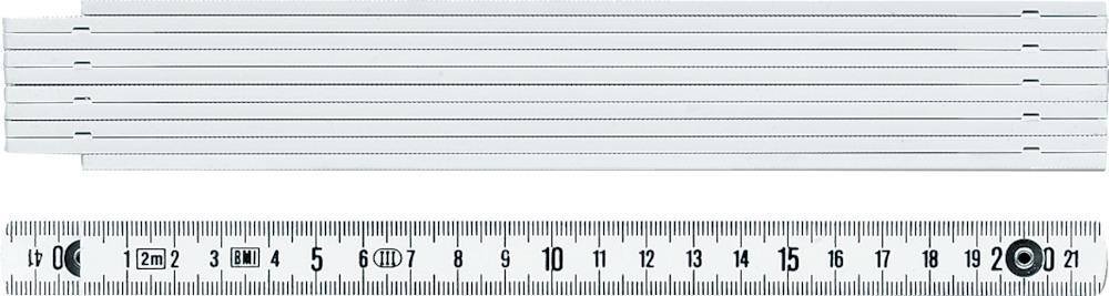 Gliedermaßstab Buche 2mx16mm weiß FORTIS 1 Gliedermaßstab Buche 2mx16mm weiß FORTIS