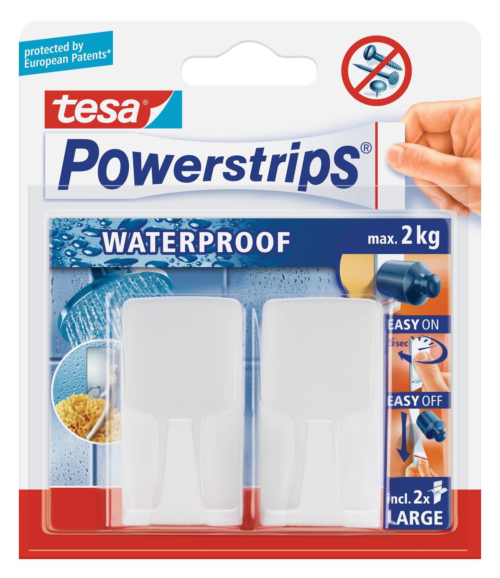 Tesa Powerstrips Waterproof Haken Wave 1 Tesa Powerstrips Waterproof Haken Wave