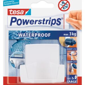 Tesa Powerstrips Waterproof 2er Haken Wave