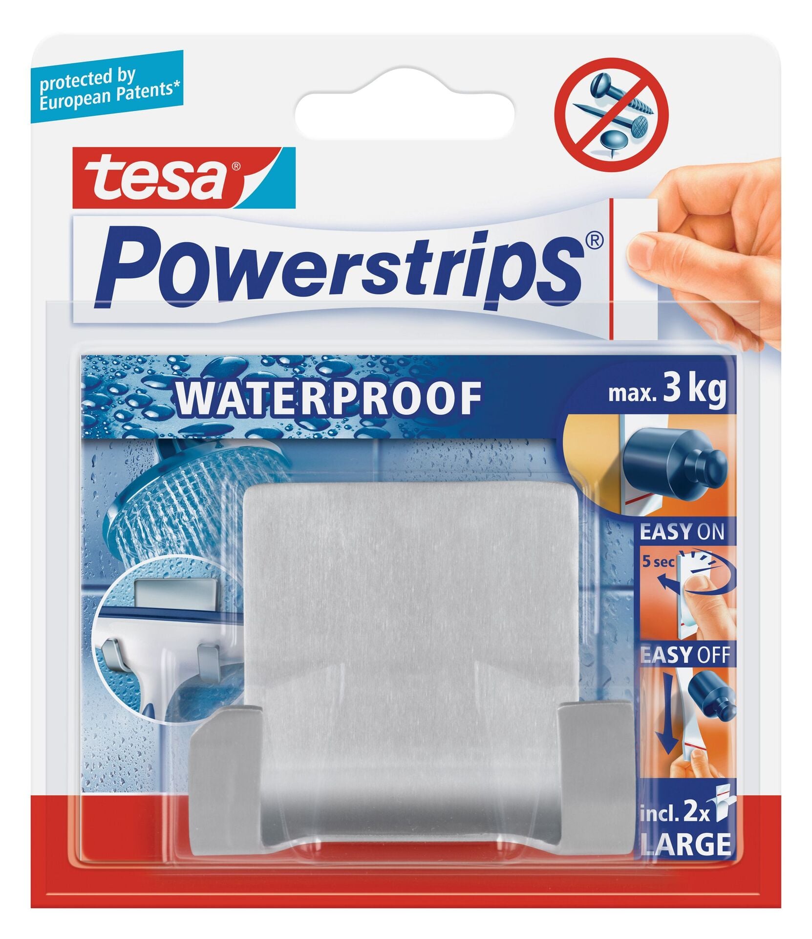Tesa Powerstrips Waterproof 2er Haken Zoom 1 Tesa Powerstrips Waterproof 2er Haken Zoom