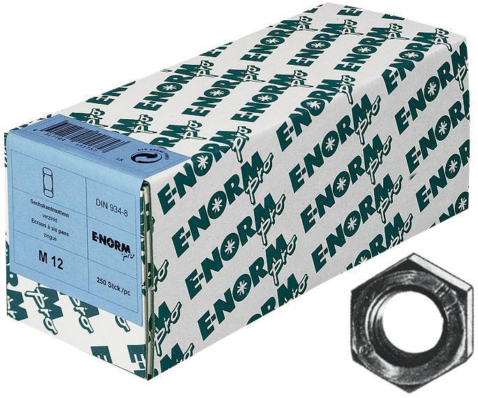 Sechskantmutter DIN 934 M10 - 8zn KP E-NORMpro 100 Stück 1 Sechskantmutter DIN 934 M10 - 8zn KP E-NORMpro 100 Stück