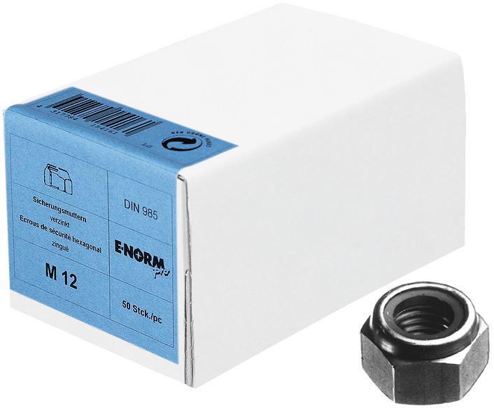 Sicherungsmutter DIN 985 M 6 zn KP E-NORMpro 200 Stück 1 Sicherungsmutter DIN 985 M 6 zn KP E-NORMpro 200 Stück