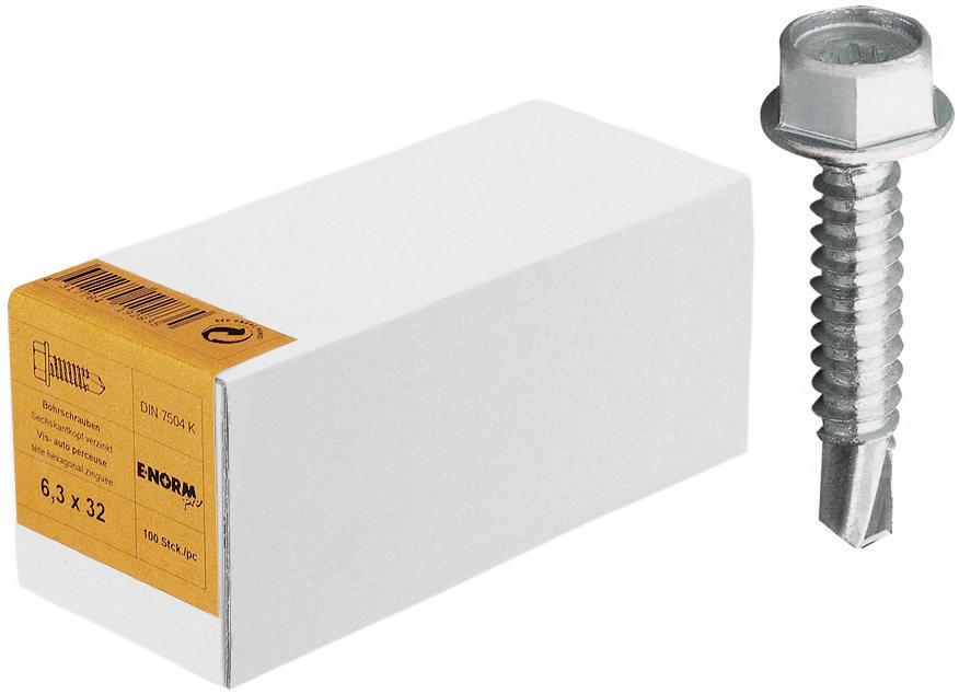 Bohrschraube DIN 7504-K 5,5x 19 verzinkt E-NORMpro 100 Stück