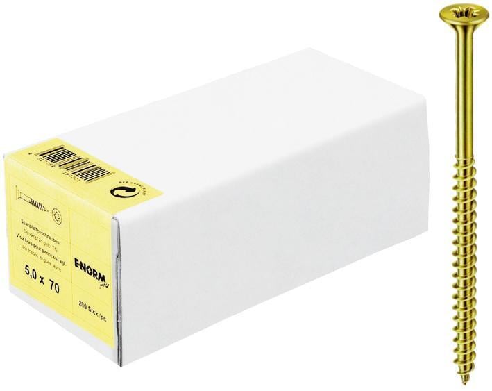 Spanplattenschrauben Senkkopf Teilgewinde verzinkt-gelb 6,0x100/ 1 Spanplattenschrauben Senkkopf Teilgewinde verzinkt-gelb 6,0x100/