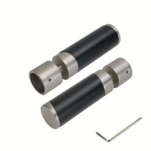 Endstück 20 mm Pur Zylinder Nr.2 vernickelt/schwarz
