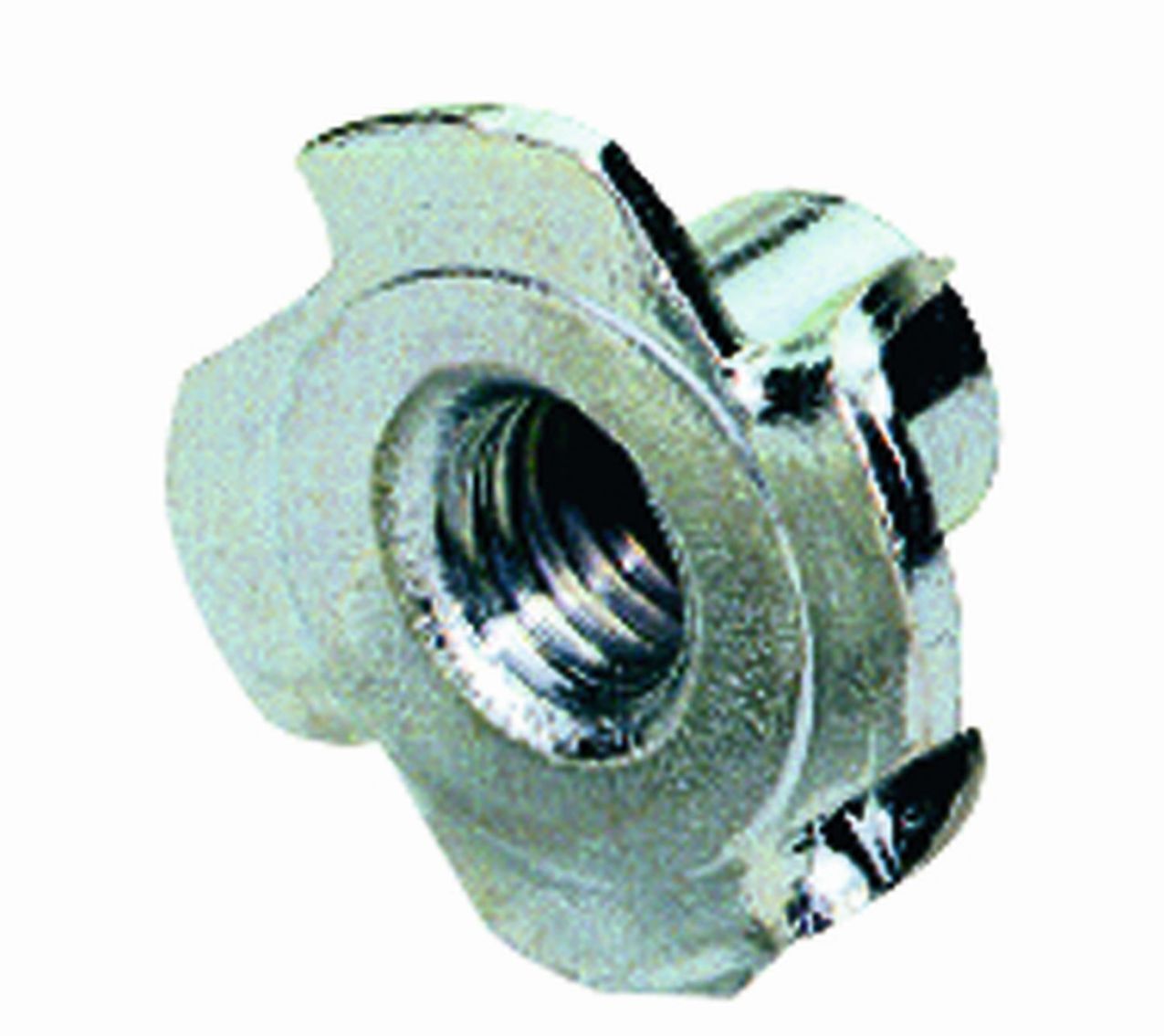 Stahl-Einschlagmutter mit Gewinde, M6, Ø9 / 19 mm, Stahl, verzinkt 1 Stahl-Einschlagmutter mit Gewinde, M6, Ø9 / 19 mm, Stahl, verzinkt