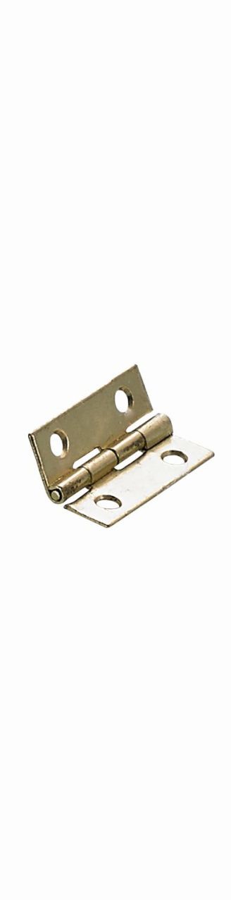 Schmales Scharnier, 20 x 12 x 0,5 mm, Stahl, vermessingt