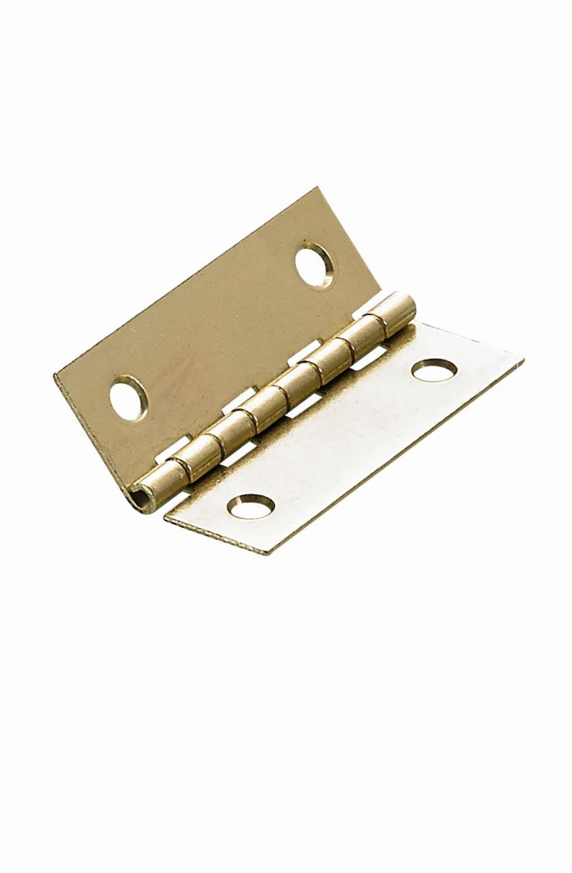 Schmales Scharnier, 40 x 25 x 0,8 mm, Stahl, vermessingt