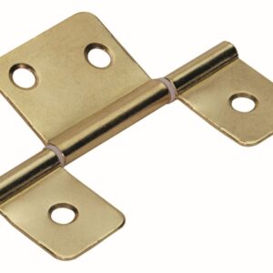 Lamellentürscharnier, 81 x 22 x 1,2 mm, Stahl, vermessingt