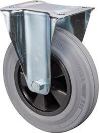 Bockrolle 160mm L410.B46 Platte,Gummi grau,RL L410.B46.160