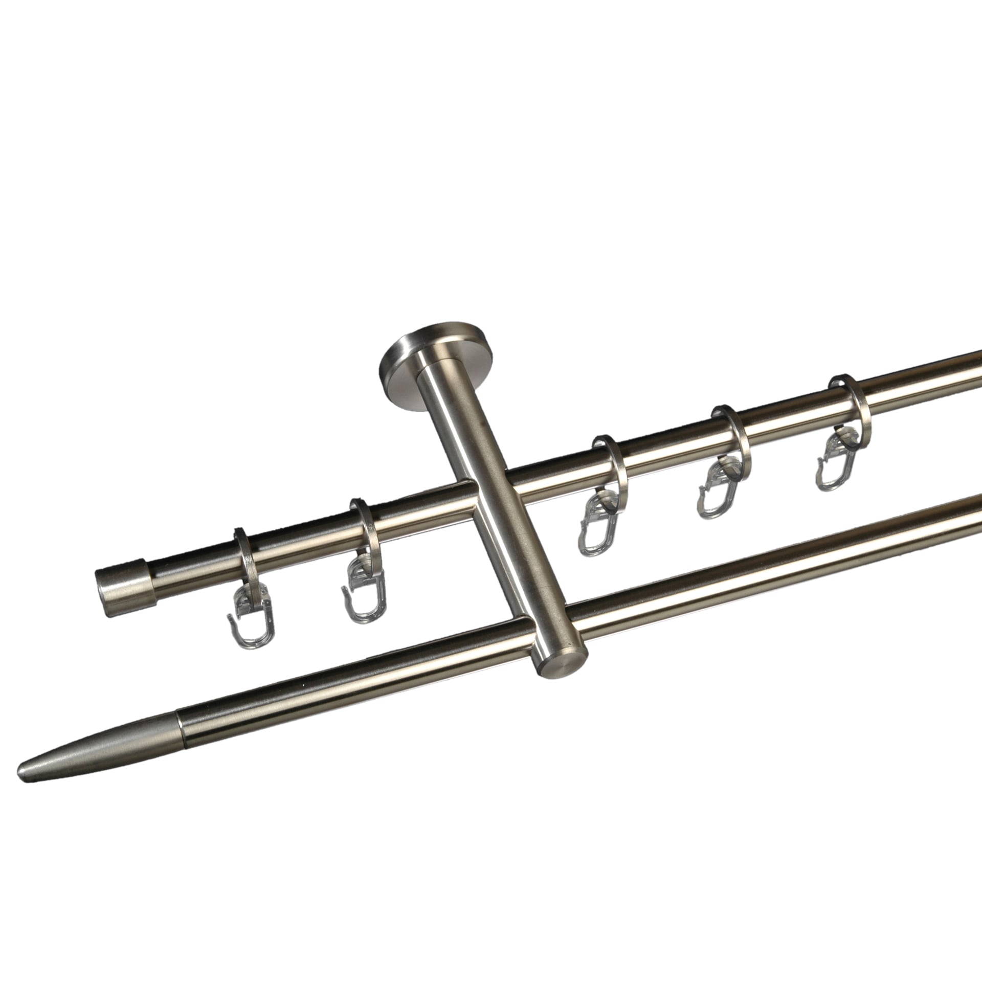 Gardinenstange Stick 12 mm Stilgarnitur aus Edelstahl 1 Gardinenstange Stick 12 mm Stilgarnitur aus Edelstahl