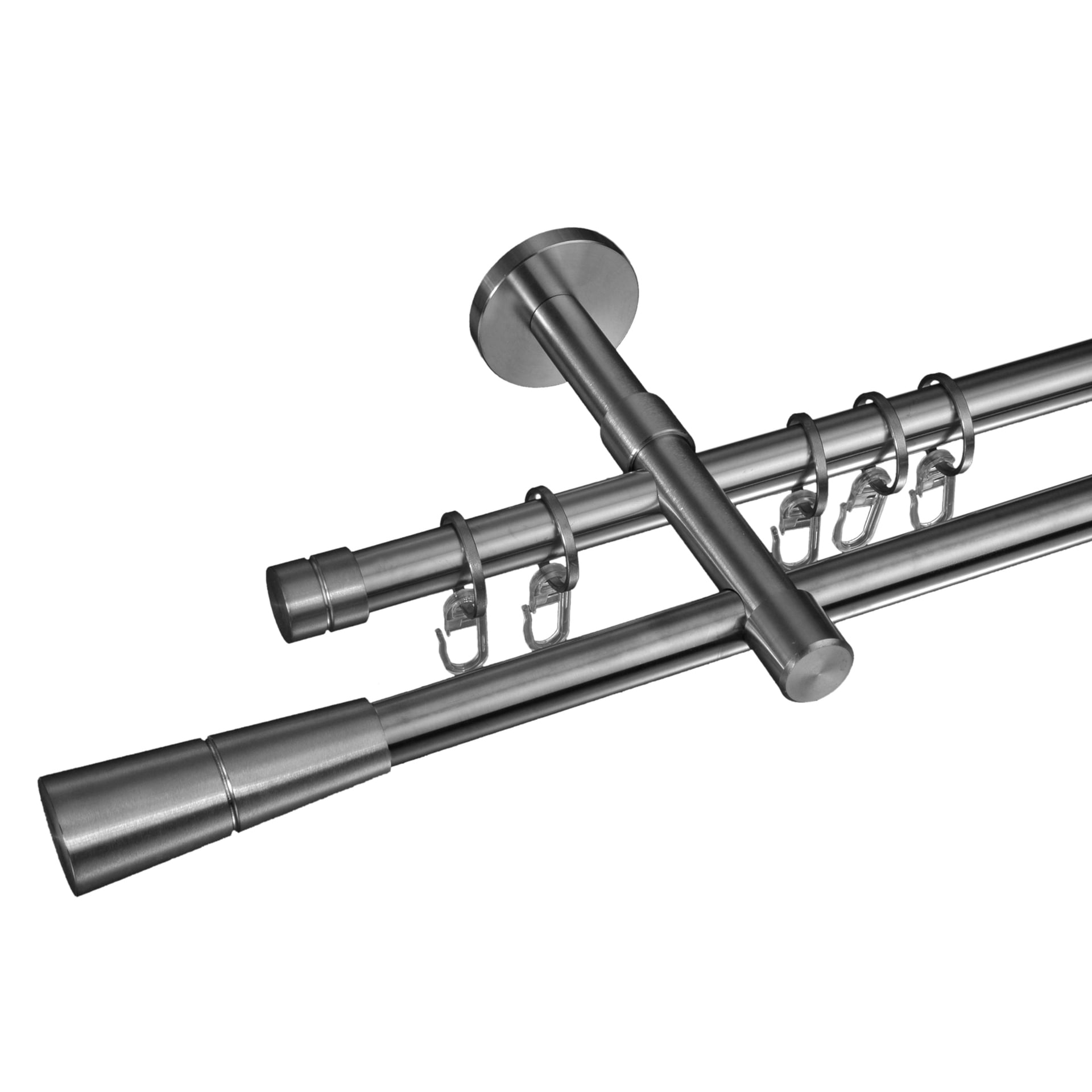 Gardinenstange Concav 16 mm Stilgarnitur aus Edelstahl 1 Gardinenstange Concav 16 mm Stilgarnitur aus Edelstahl