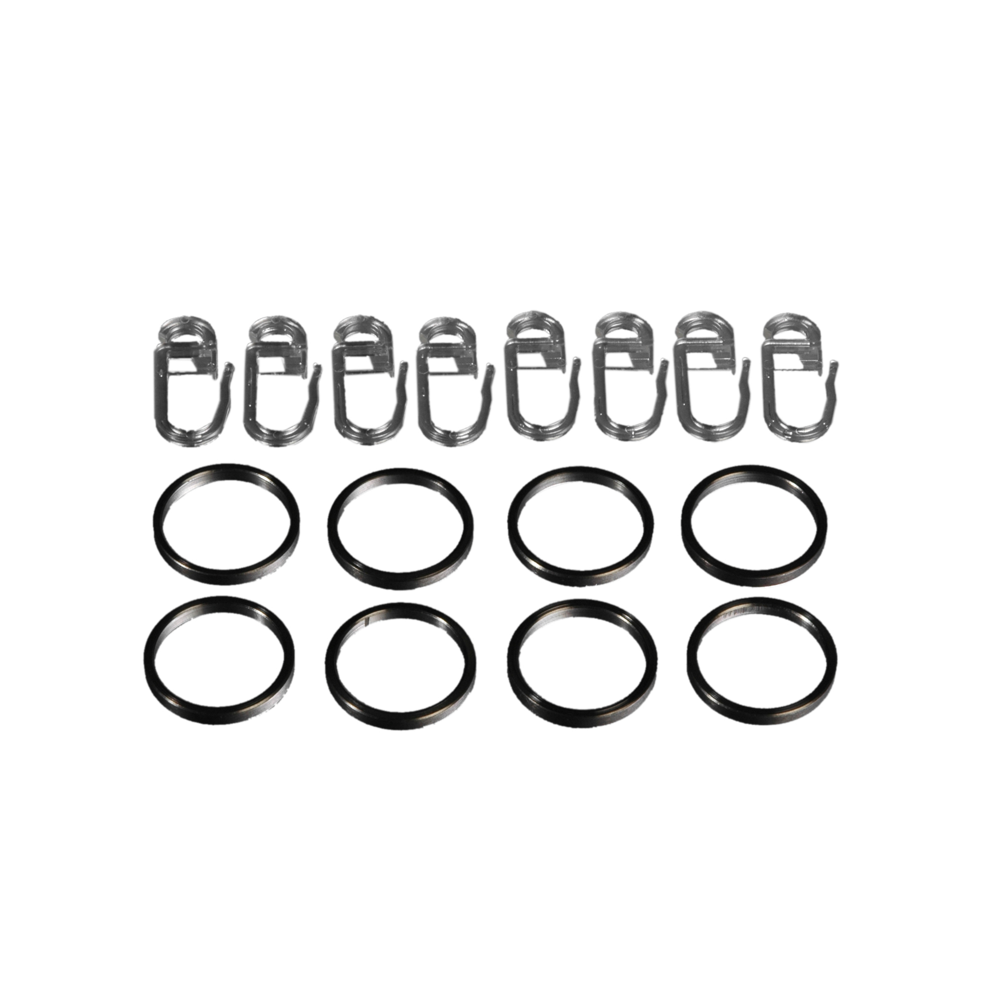 Gardinenringe mit Faltenlegehaken für Gardinenstangen ø 12 mm 1 Gardinenringe mit Faltenlegehaken für Gardinenstangen ø 12 mm